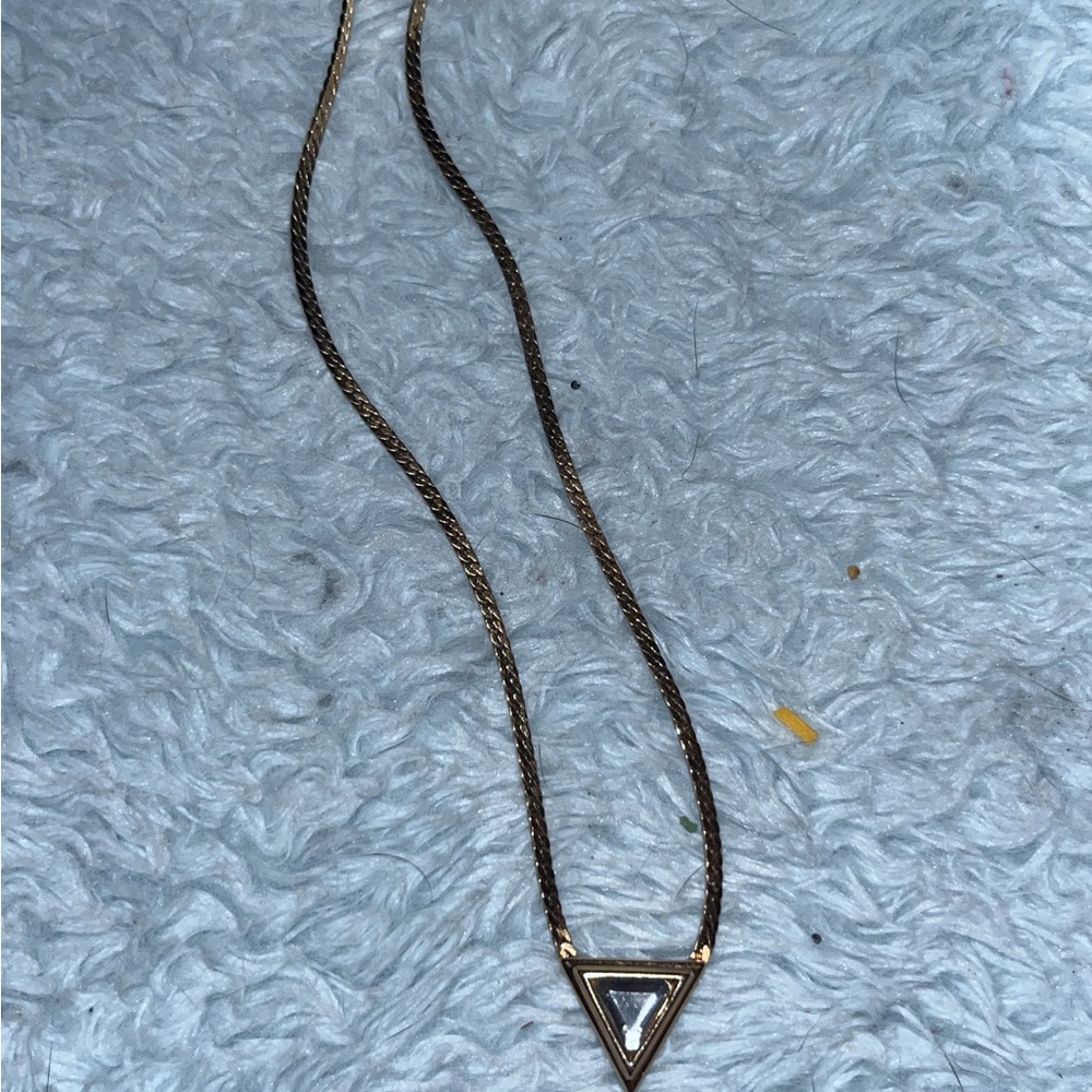 Gold triangle necklace